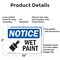 Signmission Wet Paint, 10 in W x Rectangle, Aluminum OS-2PACK-NS-A-710-L-19035 - alternate 7